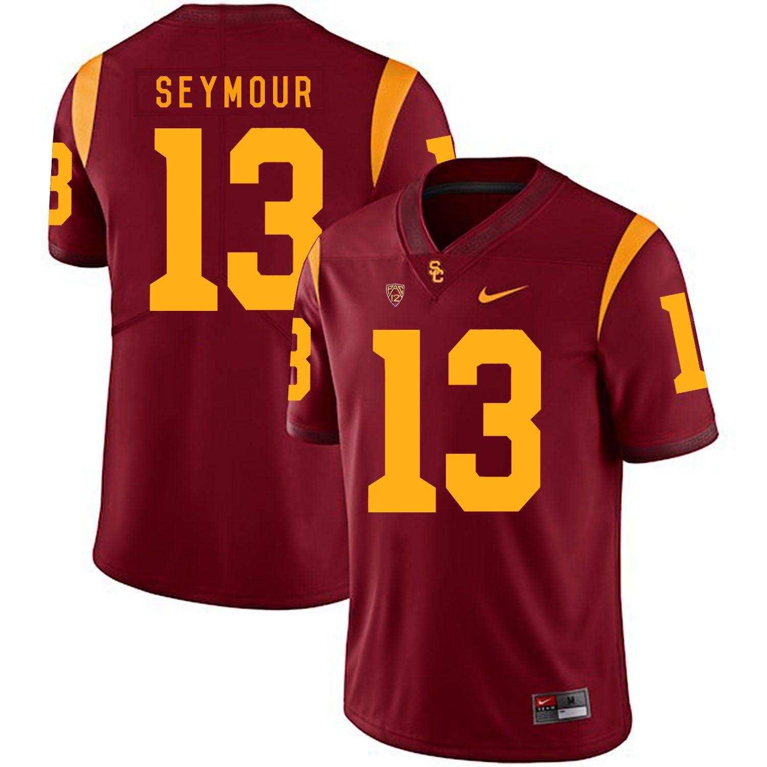 Men USC Trojans #13 Seymour Red Customized NCAA Jerseys->customized ncaa jersey->Custom Jersey